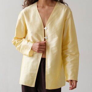 DONNI Taffeta Split Top Butter / L